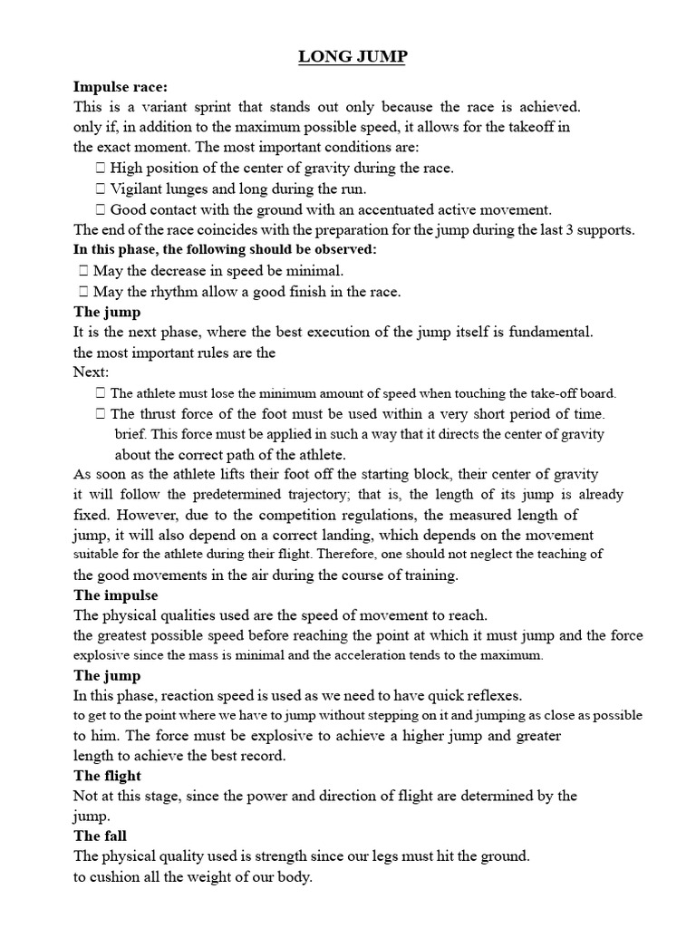 Long Jump | PDF | Mechanics