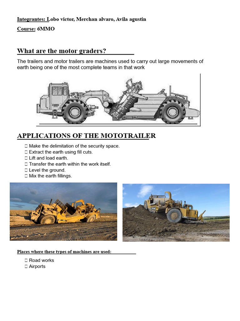 Understanding Motor Graders and Trailers | PDF | Tractor | Engines