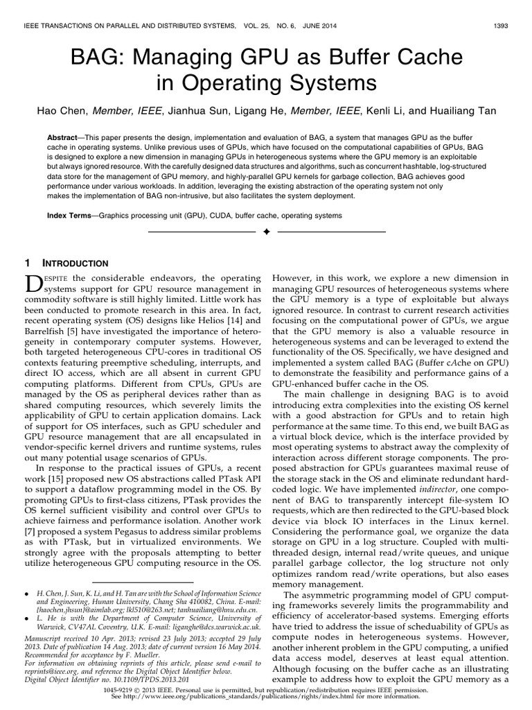 GPU Buffer Cache Management System | PDF | Cache (Computing ...