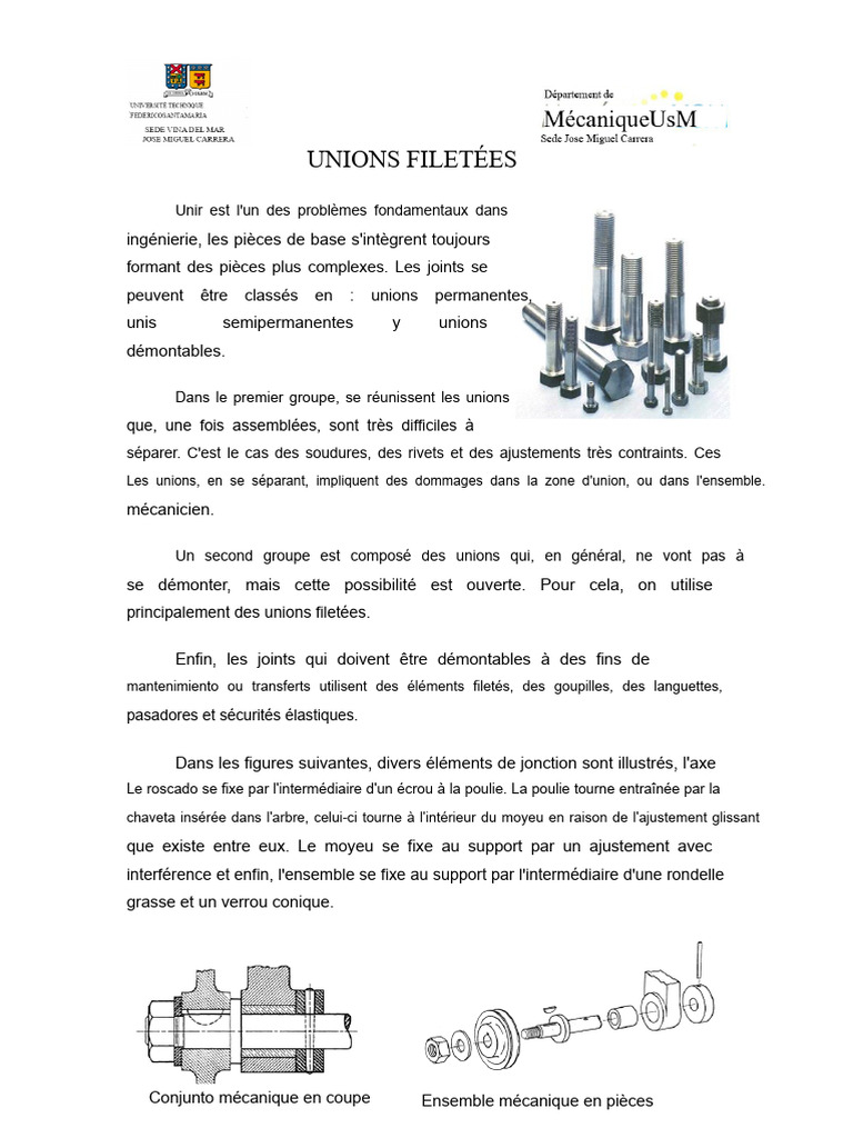 Classification des unions filetées en ingénierie | PDF | Vis de ...