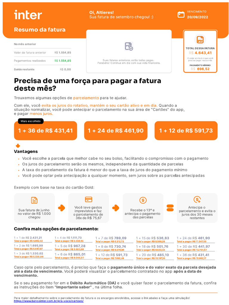 Factura Banco Inter | PDF