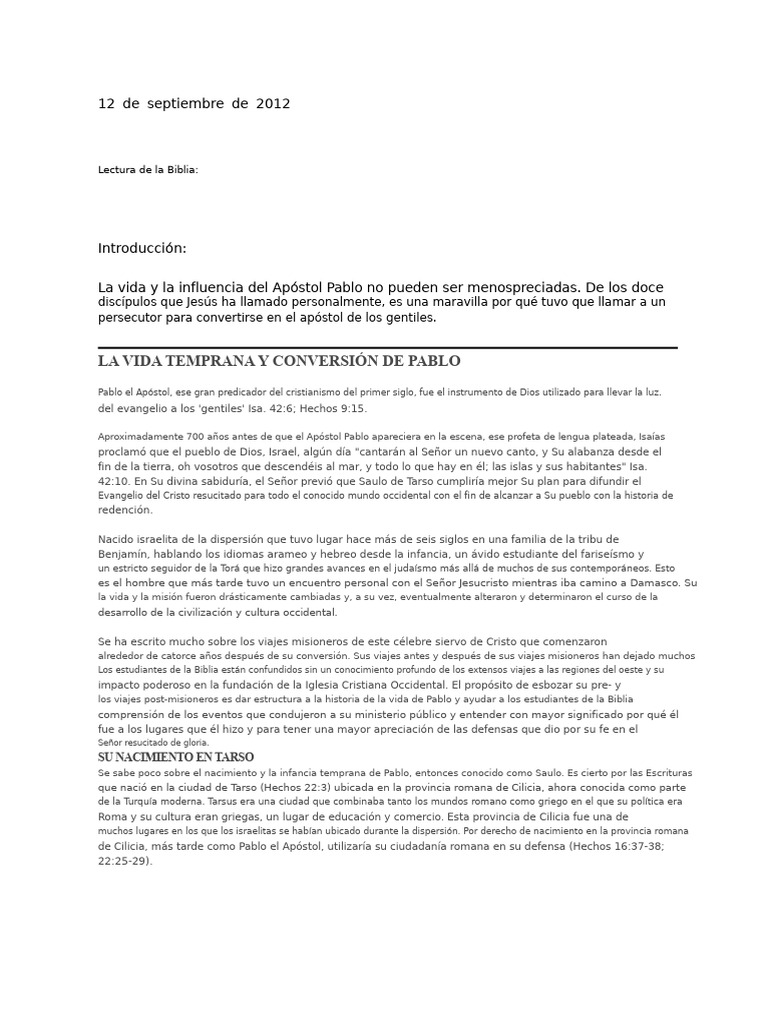 La Vida de Pablo | PDF | Pablo el apóstol | Bernabé