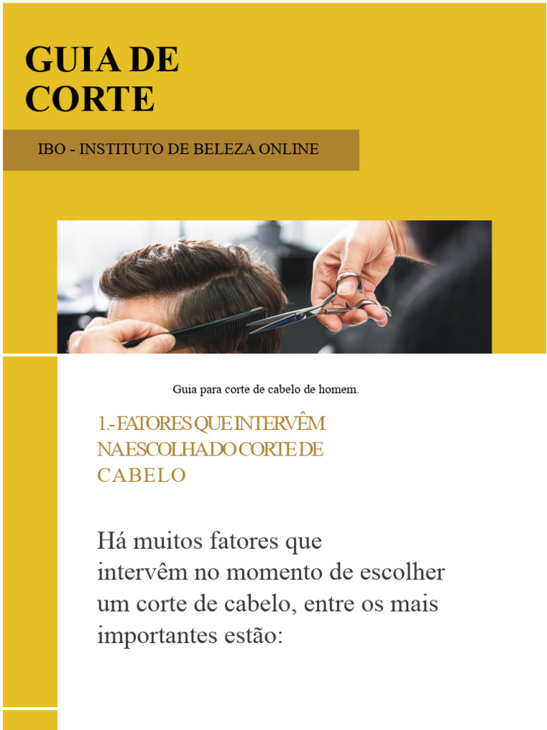 Guia Completo de Corte de Cabelo Masculino | PDF | Cabelo | Homem