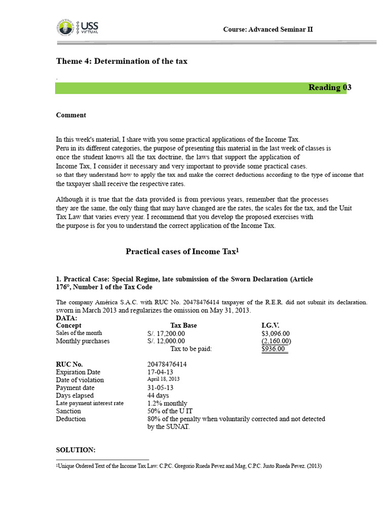 Practical Income Tax Applications in Peru | PDF | Income Tax | Tax ...