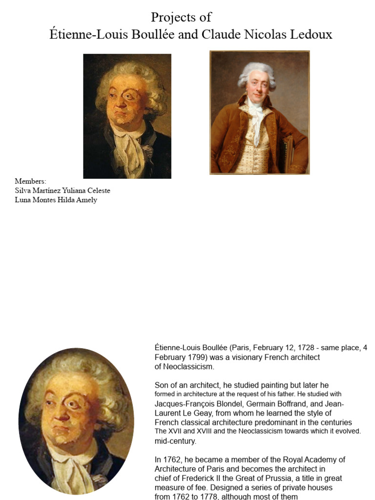 Boullée and Ledoux: Neoclassical Visionaries | PDF