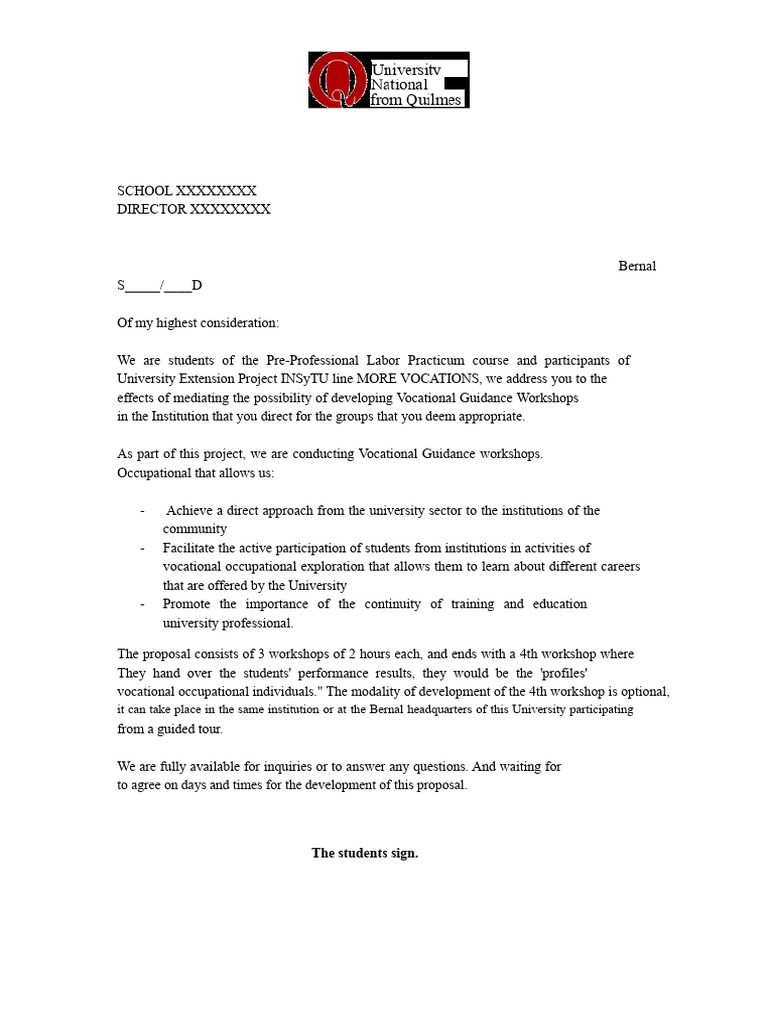 Letter Students Proy MAS Vocations | PDF