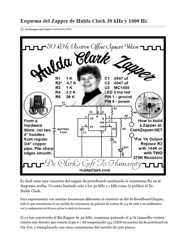 Esquema Zapper Hulda Clark: Frecuencias y Modificaciones | PDF ...