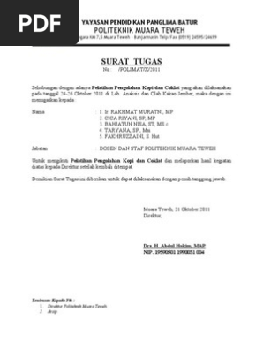 Surat Tugas Pelatihan