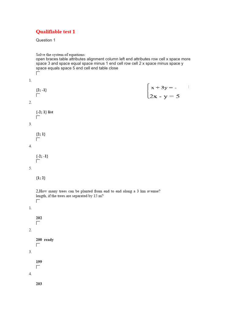 All The Assessable Math Tests | PDF | Mathematics