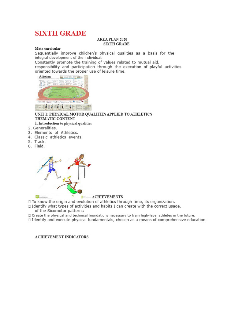Sixth Grade Physical Education Plan | PDF | Flexibility (Anatomy ...