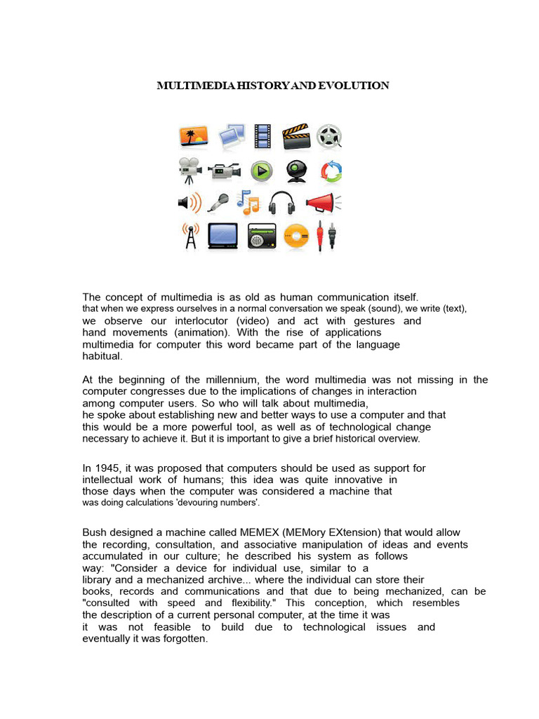 Evolution of Multimedia Technology | PDF | Multimedia | Hypertext
