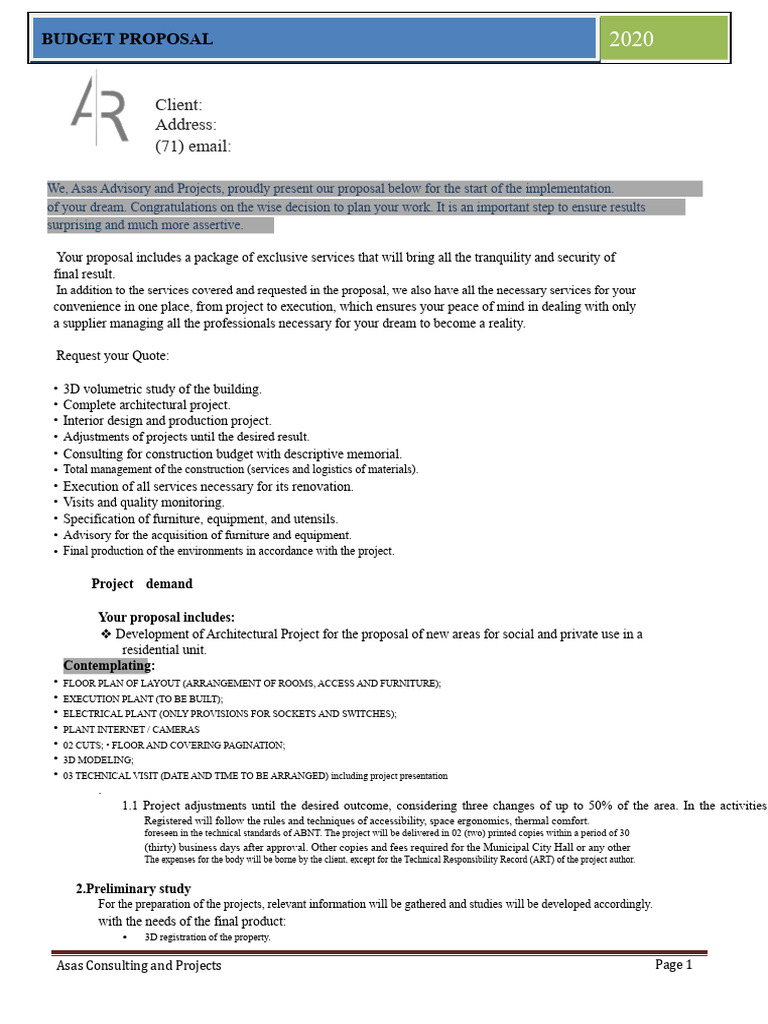 Comprehensive Residential Project Proposal | PDF