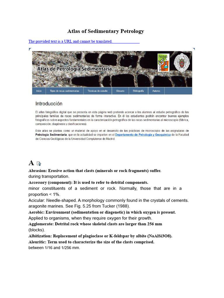 Sedimentary Petrology Glossary | PDF | Clastic Rock | Sedimentary Rock