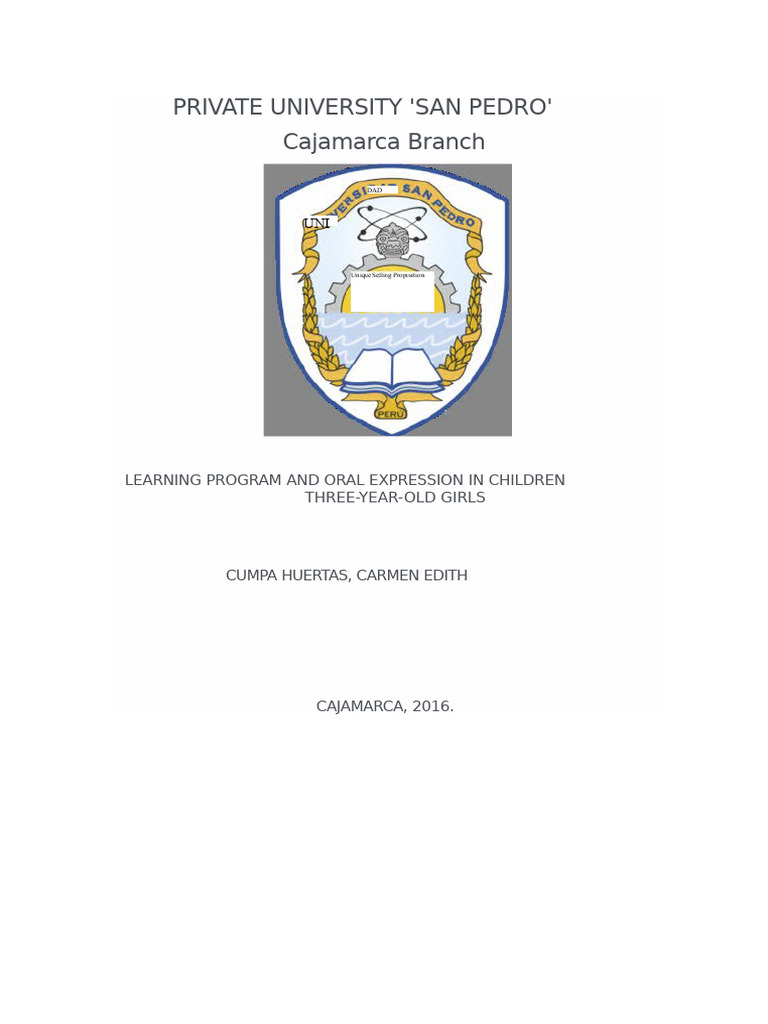 Oral Expression in Preschool Girls | PDF | Learning | Linguistics