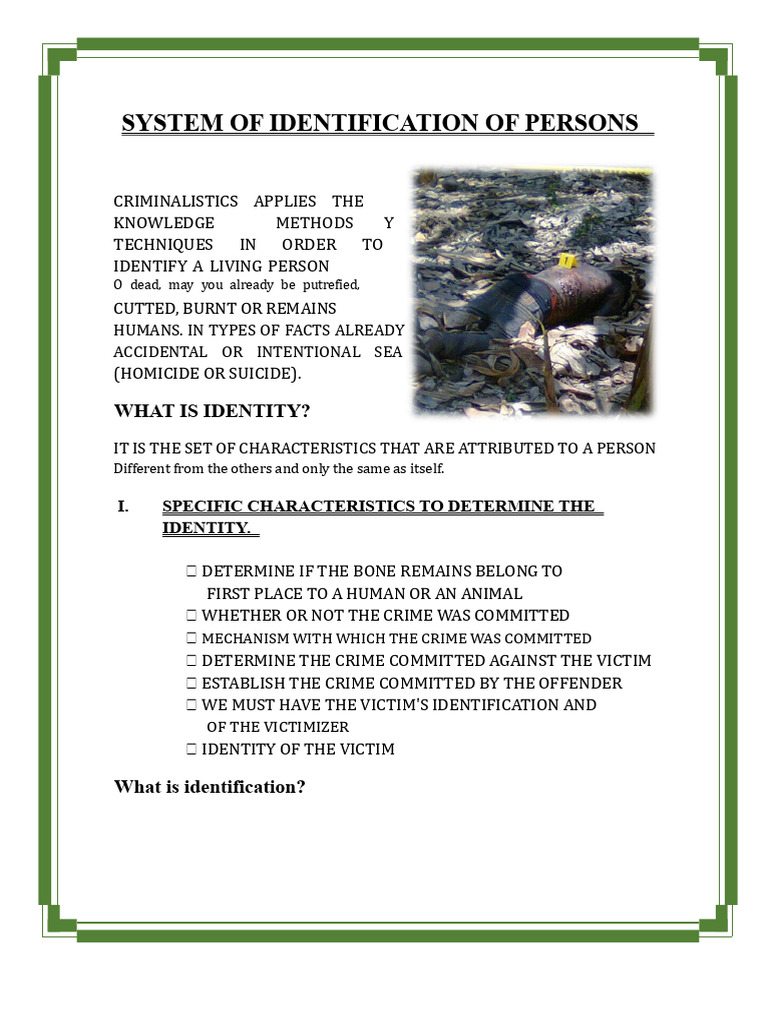 Identification Methods in Criminalistics | PDF | Fingerprint | Forensic ...