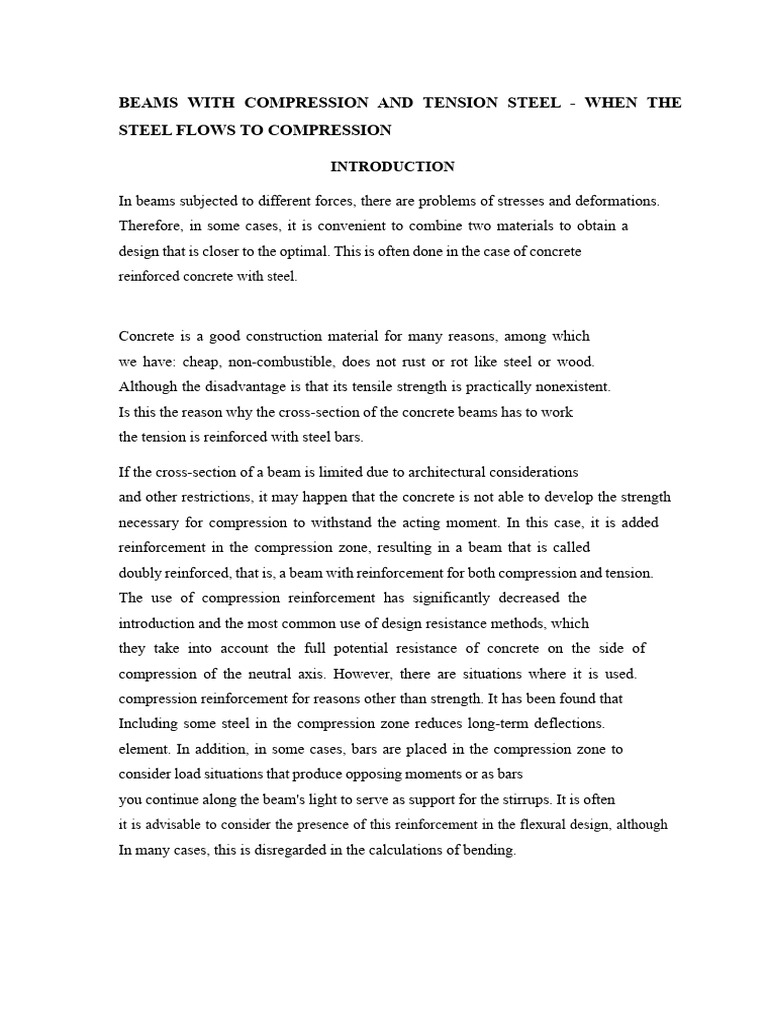 Beams With Steel in Compression and Tension | PDF | Beam (Structure ...