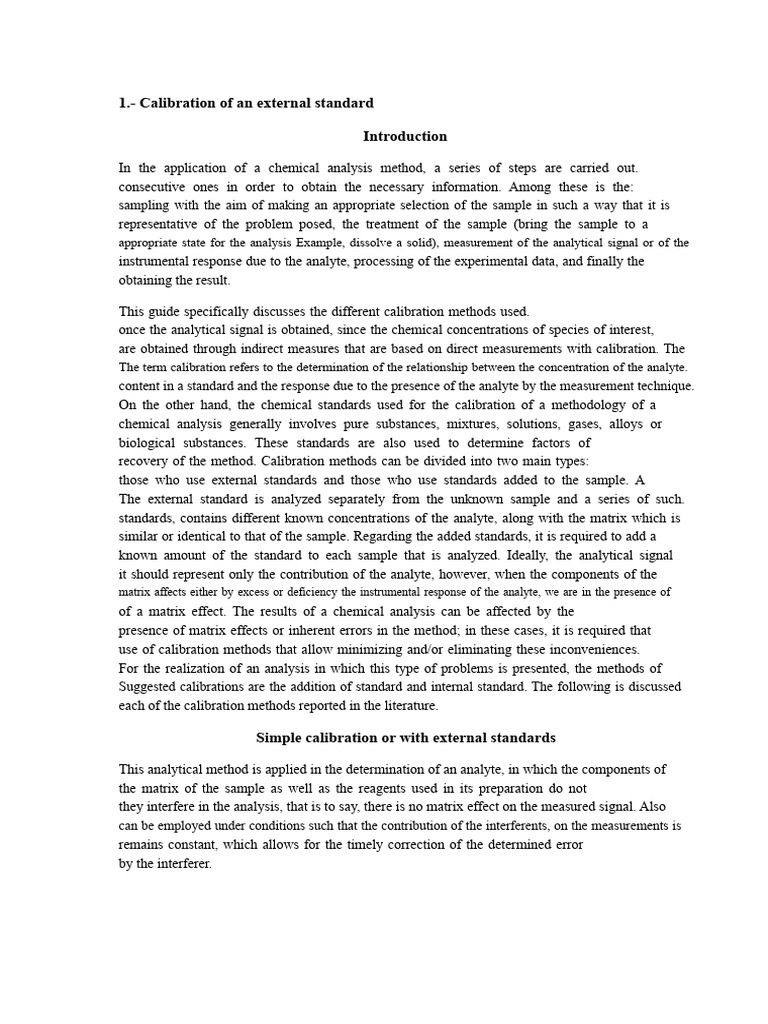 Calibration Methods in Chemical Analysis | PDF | Analytical Chemistry ...