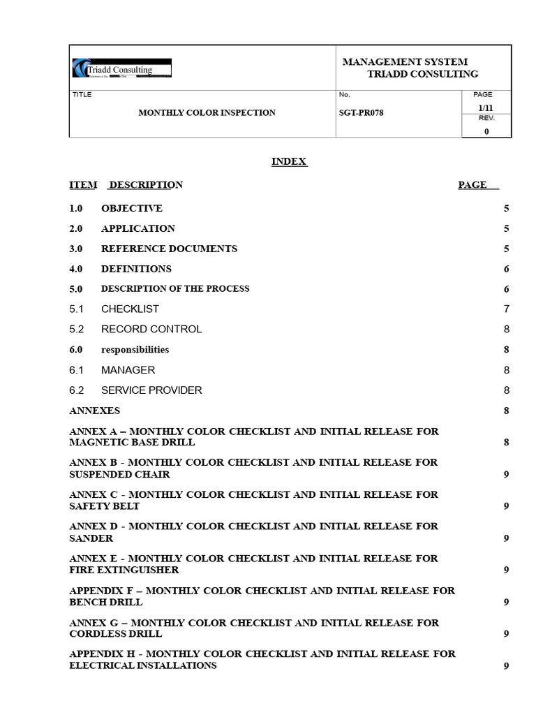 Inspection Procedure Color of The Month - r0 | PDF | Drill