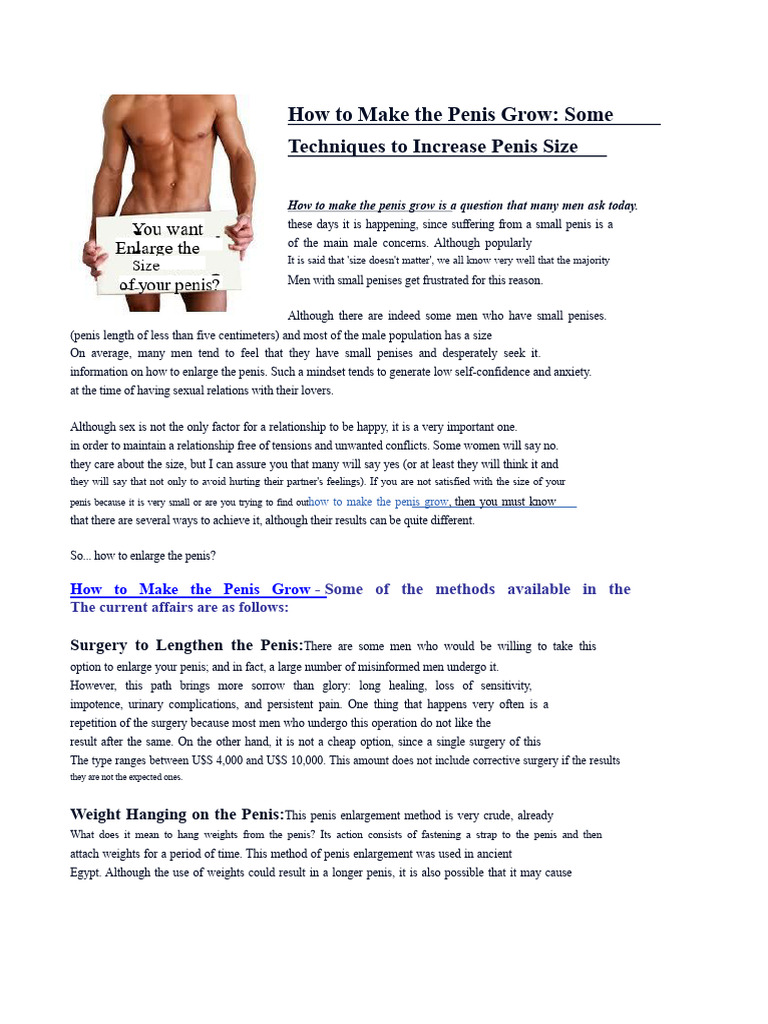 Penis Growth Techniques Explained | PDF