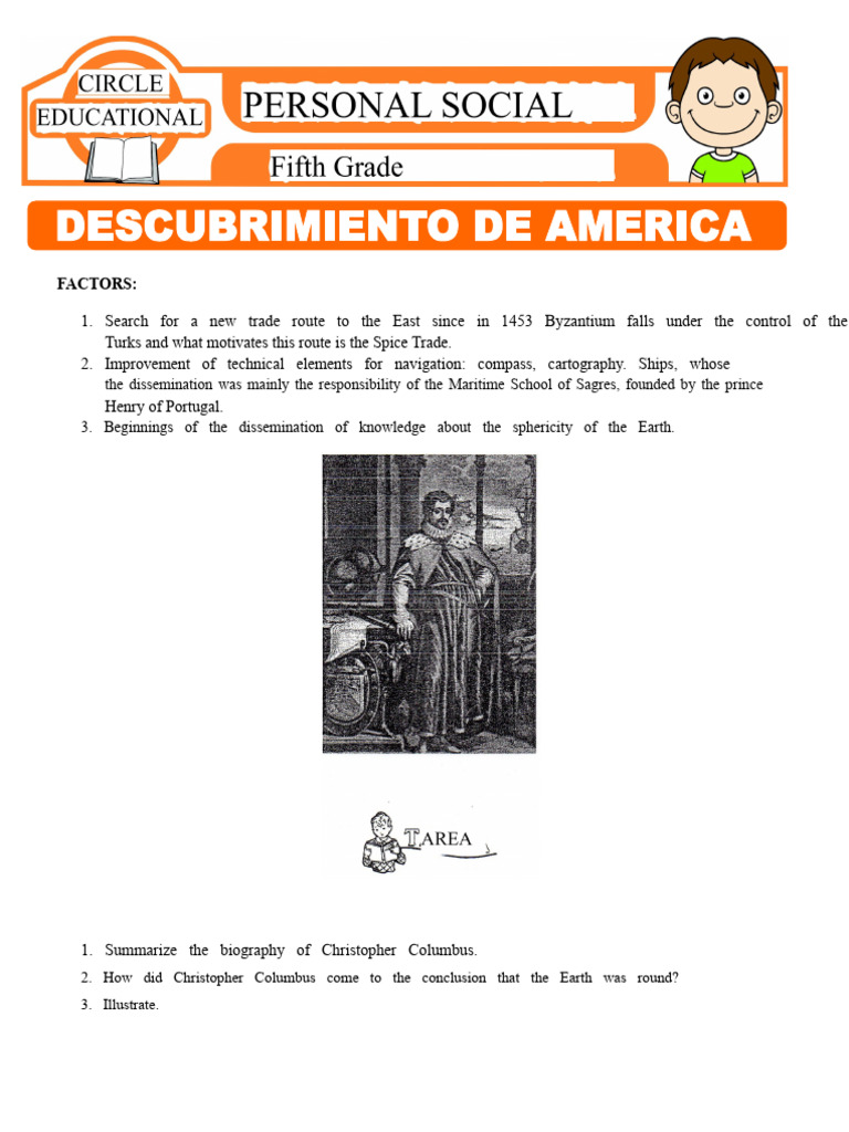 Discovery of America For Fifth Grade | PDF | Voyages Of Christopher ...