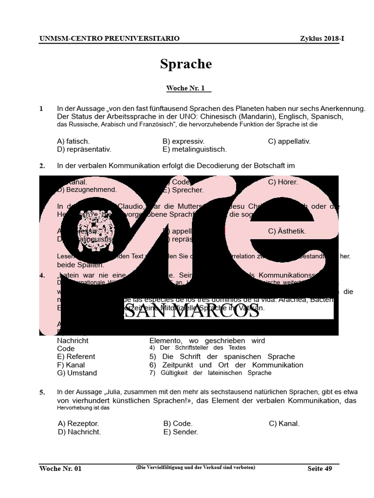 Presan MarcosSprache Woche 1 | PDF