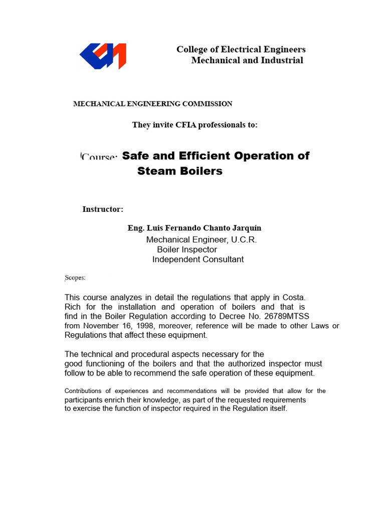 Steam Boiler Safety Course Registration | PDF | Boiler | Steam
