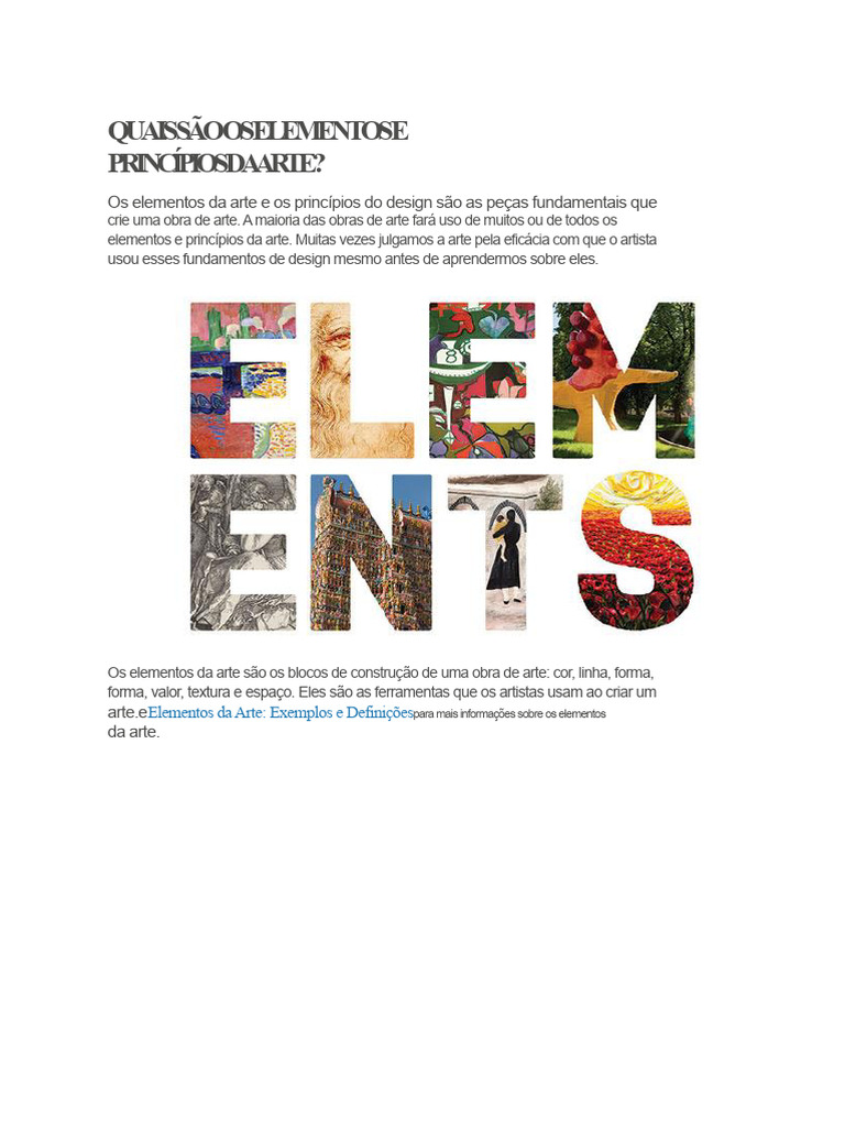 Quais São Os Elementos e Princípios Da Arte | PDF | Simetria ...