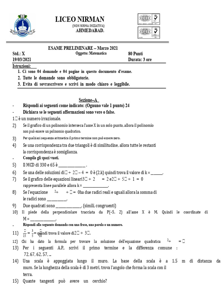 STD - 10 - Matematica - 19-03-2021 | PDF