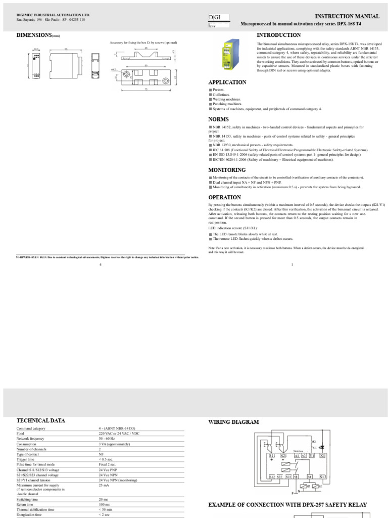DPX-257 Safety Relay Manual | PDF | Relay | Machines