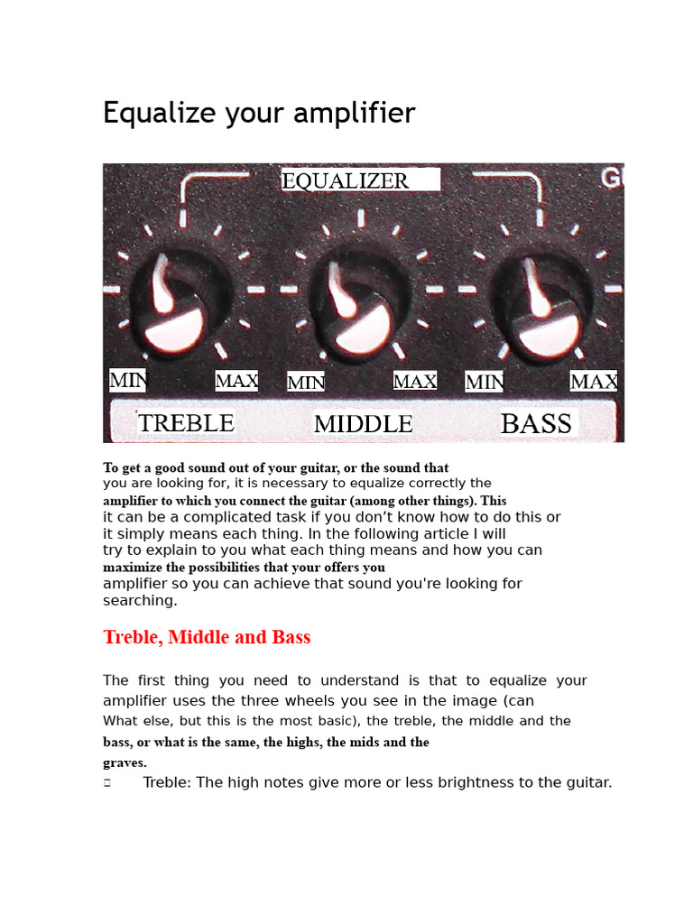 Equalize Your Amplifier | PDF | Microphone | Equalization (Audio)