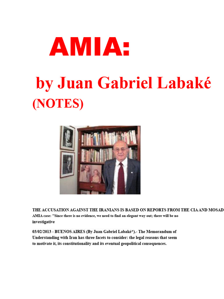 AMIA: by Juan Gabriel Labaké (NOTES) | PDF | Extradition