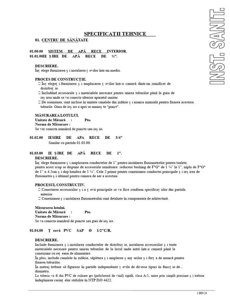Specificații Tehnice Ii | PDF