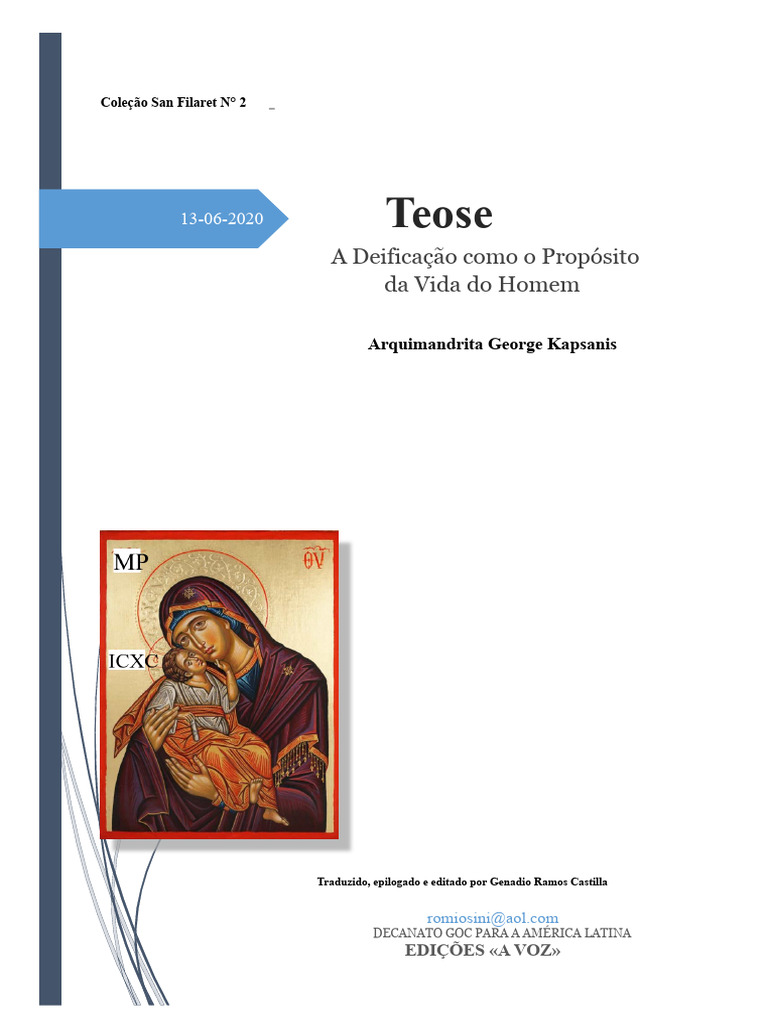 Teose - La Deificação Como o Propósito Da Vida Do Homem - Arquimandrita ...