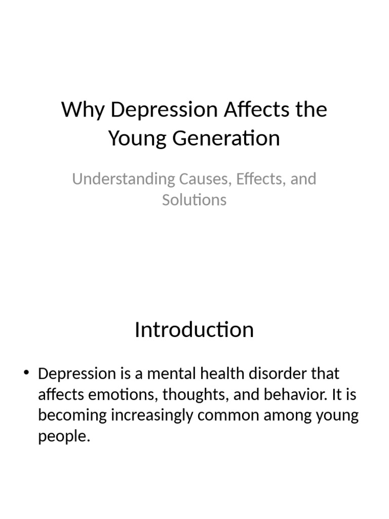 Why Depression Affects Young Generation | PDF