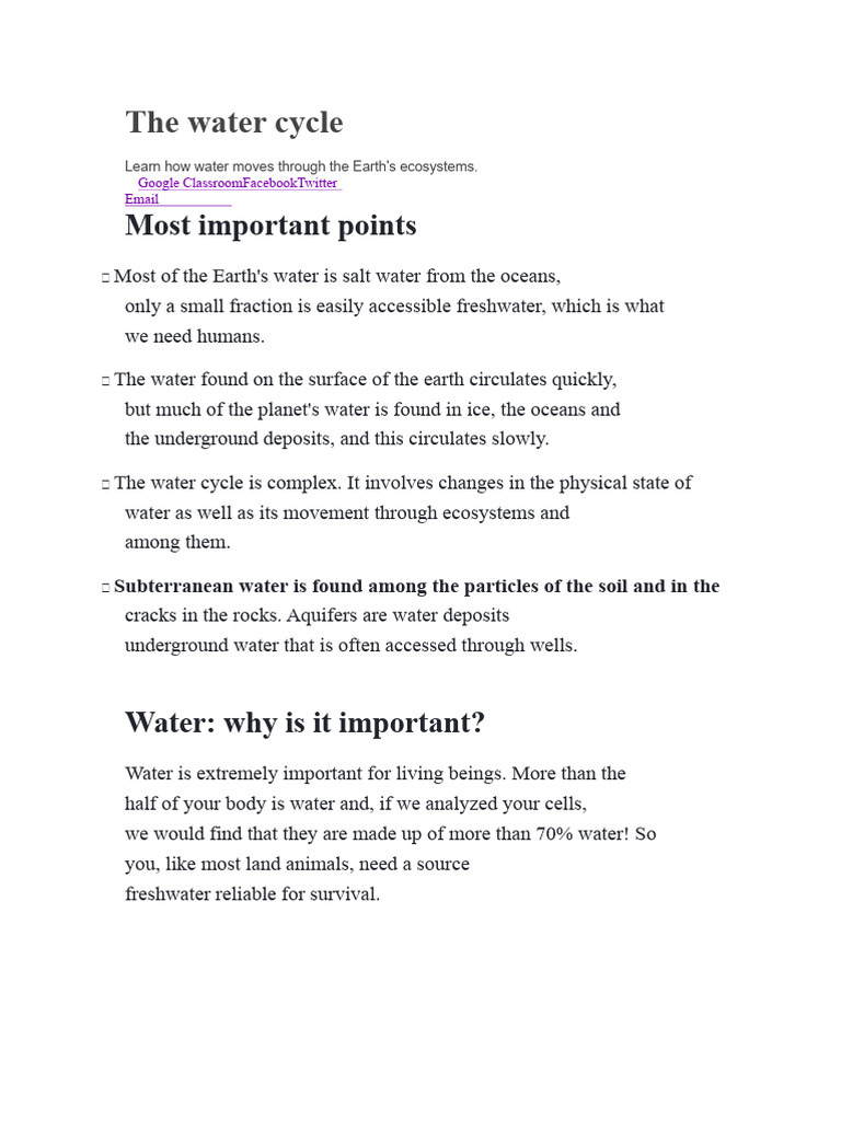 Understanding the Water Cycle | PDF | Water Cycle | Water