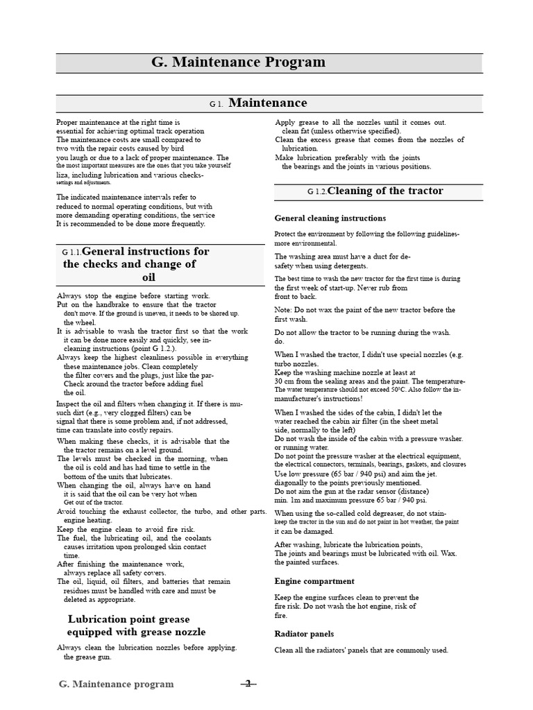 Tractor Maintenance Program Guide | PDF | Biodiesel | Filtration