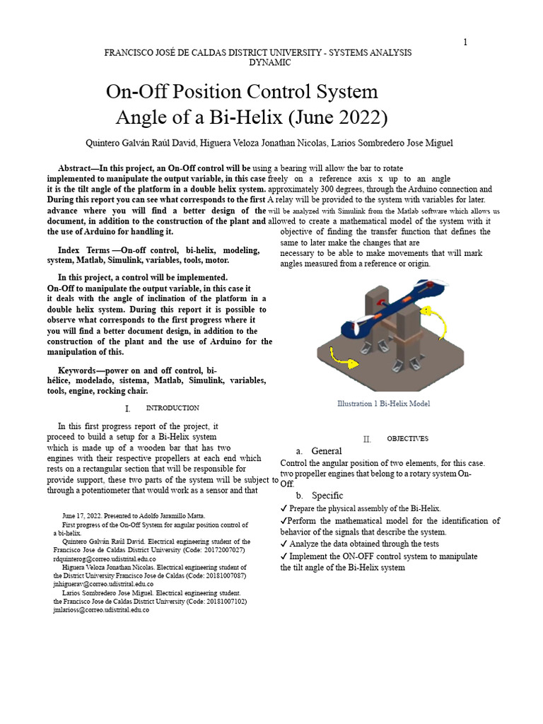 On-Off Control System Bi-Helix | PDF | Control Theory | System