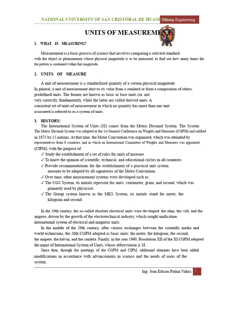Brochure Units of Measurement | PDF | International System Of Units ...