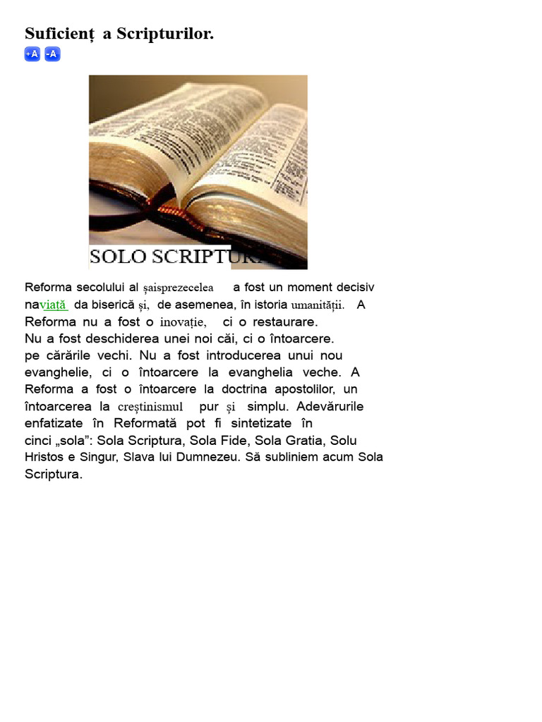 Suficiența Scripturilor | PDF