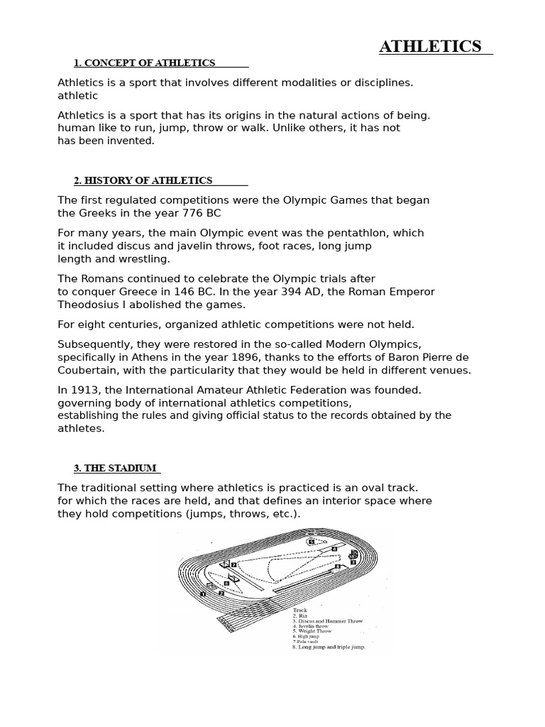 Concept and History of Athletics | PDF | Track And Field | Sport Of ...