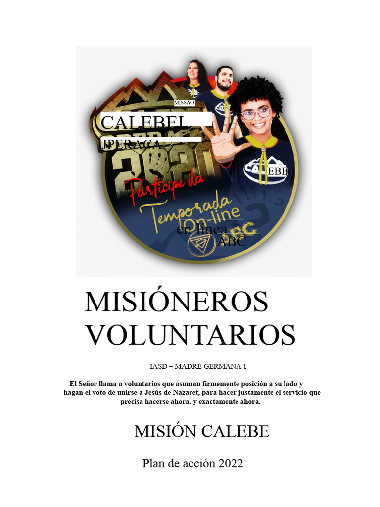 Plan de Acción Misión Caleb 2022 | PDF | Evangélico | Evangelización