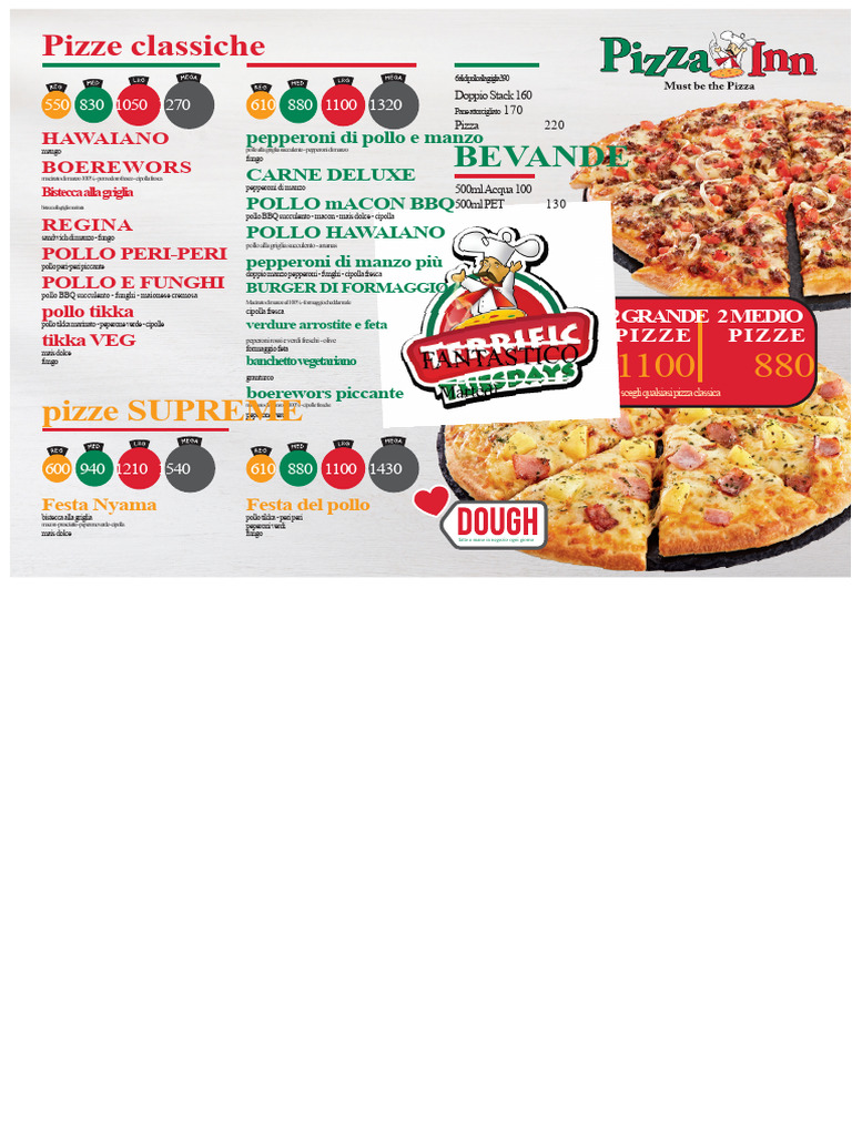 4717 Kenia DAD FB Menù Pizza Inn | PDF