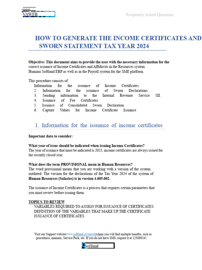 Income Certificates & Sworn Statements Guide | PDF | Employment | Taxes