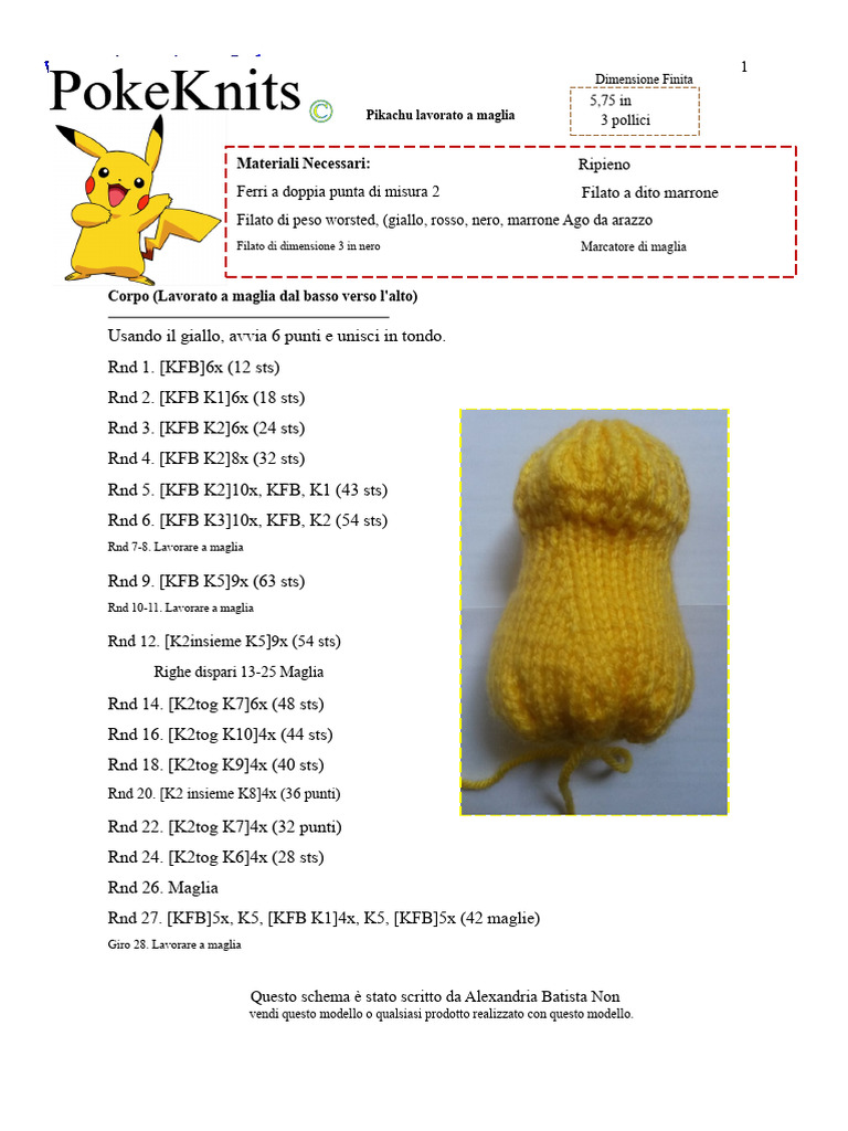 PDF Del Modello Di Pikachu | PDF
