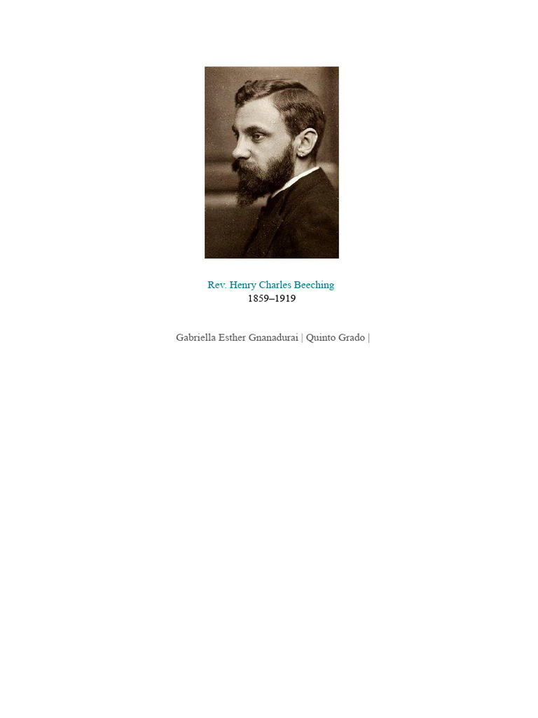 Vida y obra de Henry Charles Beeching | PDF
