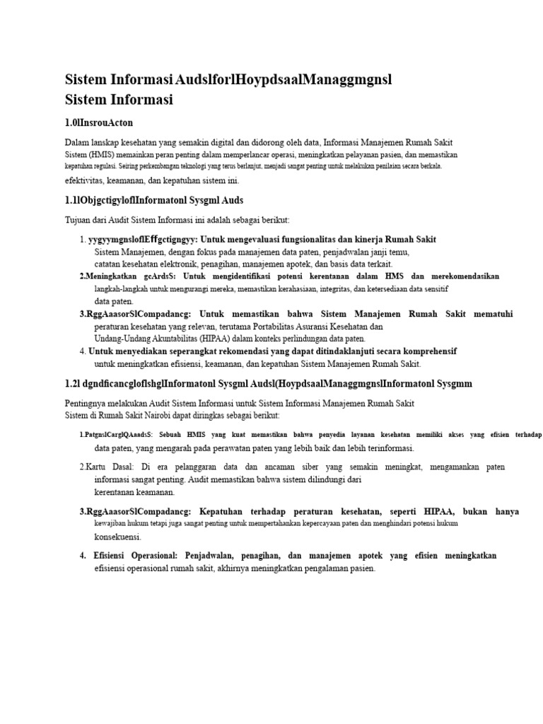 Audit Sistem Informasi Manajemen Rumah Sakit | PDF