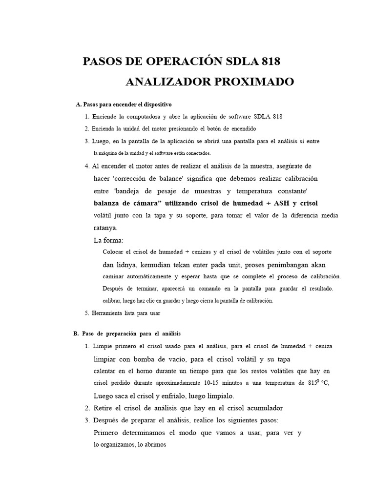 Guía de Operación para SDLA 818 y SDS350 | PDF | Gases | Agua