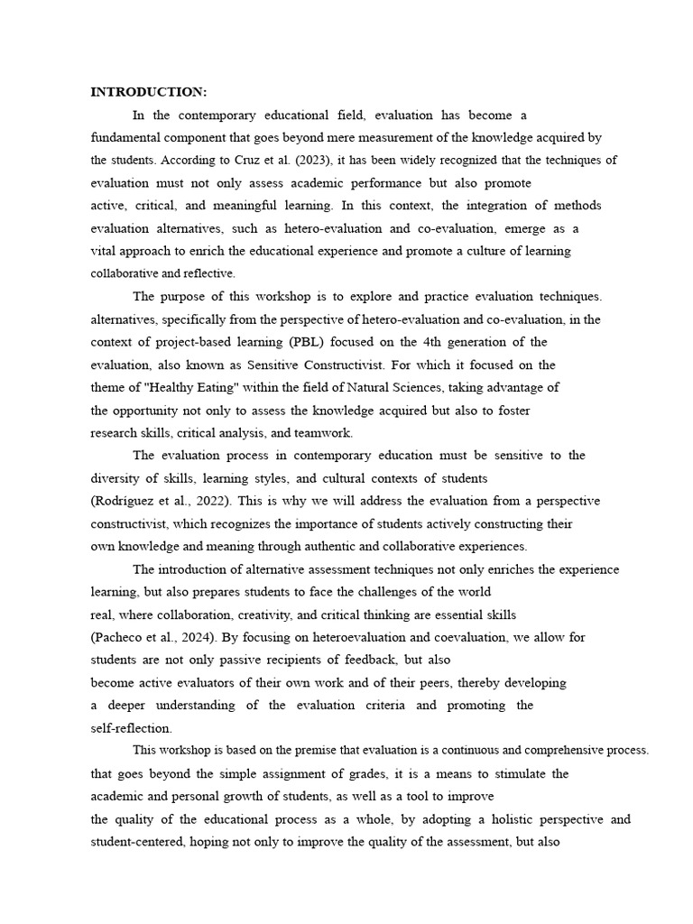 Alternative Assessment in Education Workshop | PDF | Educational ...