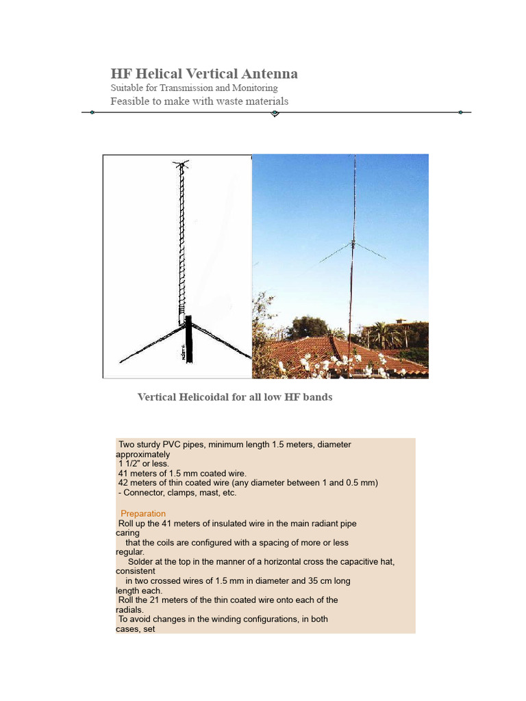 HF Helical Vertical Antenna Guide | PDF