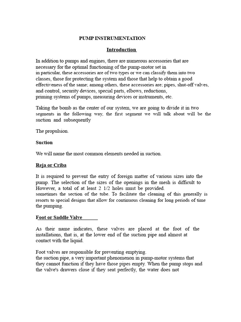 Essential Pump Instrumentation Guide | PDF | Pump | Pressure Measurement